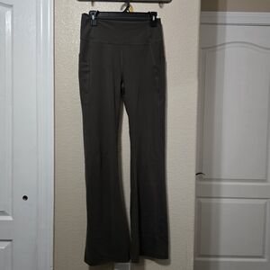 **Tall/Long** Fabletics PureLuxe Pocket Flare Leggings - Taupe Slate